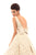 Tarik Ediz - 50457 Embroidered Deep V-neck Ballgown In White