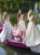 Tarik Ediz - 50457 Embroidered Deep V-neck Ballgown In White
