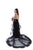 Tarik Ediz - Floral Embroidered Plunging Evening Dress 50458 In Black