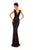 Tarik Ediz - 50463 Plunging V Neck Gown with Ruffled Overskirt