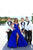 Tarik Ediz - 50464 Illusion Plunging Ballgown with Front slit In Blue