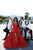 Tarik Ediz - 50464 Illusion Plunging Ballgown with Front slit In Red