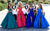 Tarik Ediz - 50464 Illusion Plunging Ballgown with Front slit In Pink and Blue