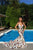 Tarik Ediz - Plunging V-Neck Floral Mermaid Gown 50467 In White