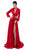 Tarik Ediz - 50476 Two Piece Lace Satin A-line Dress In Red
