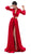 Tarik Ediz - 50476 Two Piece Lace Satin A-line Dress In Red