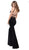 Tarik Ediz - 50482 Plunging V-Neck Open Back Jumpsuit In Black