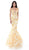 Tarik Ediz - 50493 Floral Lace Cap Sleeve Mermaid Gown With Train In Yellow