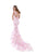 Tarik Ediz - Floral Lace Cap Sleeve Mermaid Gown With Train 50493 - 1 pc Pink In Size 8 Available