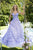 Tarik Ediz - 50500 Floral Lace Appliqued A-Line Prom Gown In Purple