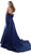 Tarik Ediz - 50505 Strapless Taffeta Mermaid Gown With Train In Blue
