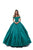 Tarik Ediz - 50509 Off Shoulder Corset Bodice Solid Taffeta Ballgown In Green