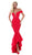 Tarik Ediz - 50513 Plunging Off Shoulder High Low Mermaid Gown In Red