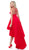 Tarik Ediz - 50523 Plunging V-Neck Strappy High Low Gown In Red