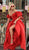 Tarik Ediz - 50531 Deep Off-Shoulder Taffeta A-line Dress In Red