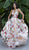 Tarik Ediz - 50534 Plunging V-Neck Floral Lace Evening Gown In White