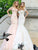 Tarik Ediz - Sexy Back Floral Accent Mermaid Gown 92347 in Pink and White