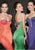 Tarik Ediz - Sculpted Seamed Gown 92488 in Green and Purple