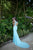 Tarik Ediz - 92826 Lace Cap Sleeve Bateau Sheath Dress In Blue