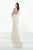 Tarik Ediz - 92826 Lace Cap Sleeve Bateau Sheath Dress In White