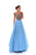 Tarik Ediz - 93411 Embroidered Illusion Taffeta Ballgown In Blue
