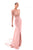 Tarik Ediz - 93412 Embroidered Illusion Jewel Sheath Dress In Pink