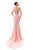 Tarik Ediz - 93412 Embroidered Illusion Jewel Sheath Dress In Pink