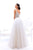 Tarik Ediz - 93413 Two Piece Bedazzled One Shoulder Ballgown In White