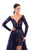 Tarik Ediz - 93416 Lace Long Sleeve Mini Dress with Overskirt In Blue