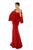 Tarik Ediz - 93424 Crystal Embroidered Sheath Dress In Red