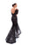 Tarik Ediz - 93432 Beaded Lace High Low Trumpet Dress In Black