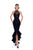 Tarik Ediz - 93452 Beaded Halter Crepe Trumpet Dress In Blue