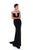 Tarik Ediz - 93460 Beaded Illusion Bateau Crepe Sheath Dress In Black