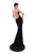 Tarik Ediz - 93460 Beaded Illusion Bateau Crepe Sheath Dress In Black