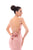 Tarik Ediz - 93461 Floral Accented Illusion Neck Sheath Dress In Pink