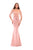 Tarik Ediz - 93470 Embroidered Cape Illusion Fitted Dress In Pink