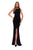 Tarik Ediz - 93473 Sleek Bateau Surplice Sheath Dress In Black