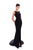 Tarik Ediz - 93473 Sleek Bateau Surplice Sheath Dress In Black