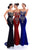Tarik Ediz - 93474 Metallic Beaded Crepe Mermaid Gown In Black and Red