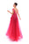 Tarik Ediz - 93490 Floral Applique Tulle Ballgown In Pink