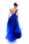 Tarik Ediz - 93490 Floral Applique Tulle Ballgown In Blue