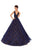 Tarik Ediz - 93617 Allover Divine Lace V Neck Sleeveless Ballgown In Blue