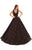 Tarik Ediz - 93617 Allover Divine Lace V Neck Sleeveless Ballgown In Black