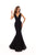 Tarik Ediz - 93620 Sleeveless V Neck Lace Mermaid Gown In Black