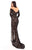 Tarik Ediz - 93625 Long Sleeve Illusion Lace Surplice Evening Dress In Black