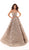 Tarik Ediz - 93652 Embellished Illusion Bateau Tulle Ballgown In Gray