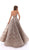 Tarik Ediz - 93652 Embellished Illusion Bateau Tulle Ballgown In Gray