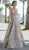 Tarik Ediz - 93652 Embellished Illusion Bateau Tulle Ballgown In Gray