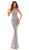 Tarik Ediz - 93681 Beaded Lace Appliqued Sleeveless Mermaid Gown In Silver