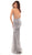 Tarik Ediz - 93681 Beaded Lace Appliqued Sleeveless Mermaid Gown In Silver